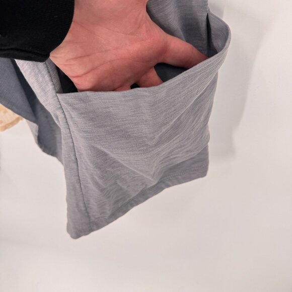 LOGO Cardigan Vest Womens XL Blue Cotton Cream‎ Swiss Dot Lace-Trimmed Back - Picture 4 of 9